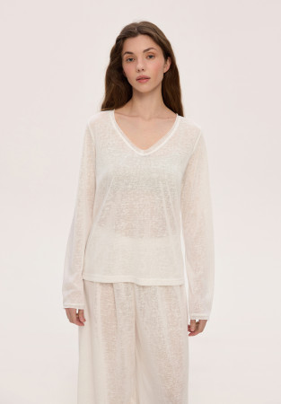 White longsleeve made of viscose "flamli" 